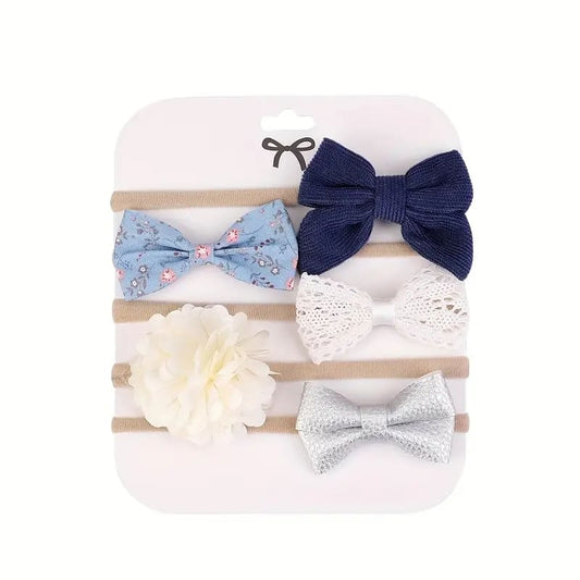 Stretchy baby bows - 5 pc - headbands baby accessories children’s apparel