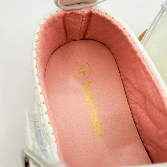 Baby baby white mary jane baby shoes - size 4 - first steps & crawlers baby clothing