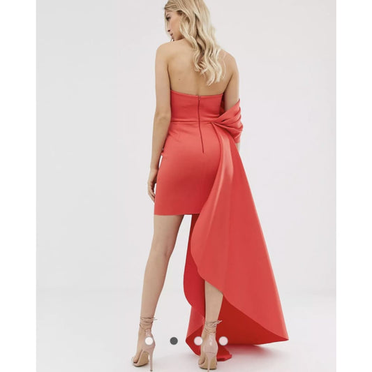 Asos design size s sash detail bandeau mini dress with pleat detail - dresses clothing & fashion - dresses women’s