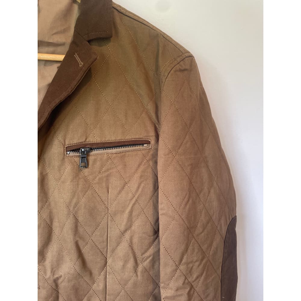 Barabas - brown quilted blazer - size m - rrp $300 + - coats & jackets blazer - clothing & fashion - coat - jacket