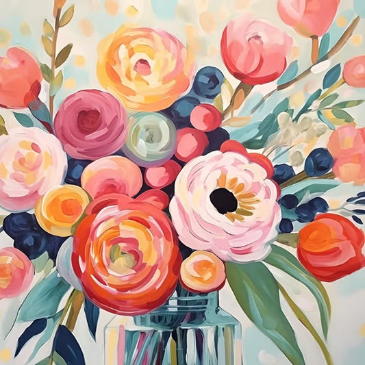 30x30cm Flowers in Vase Diamond Art kit