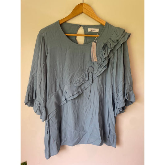 Et alia beatrix top – sky blue – size s/10 - blouses blouse - clothing & fashion - designer clearance - top women’s
