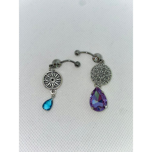 2x jewelled belly button piercings - body jewelry jewelry - piercings fashion accessories