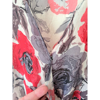 Bettie monroe (nz) size s red & grey rose floral wrap dress - dresses condition: used - top women’s apparel