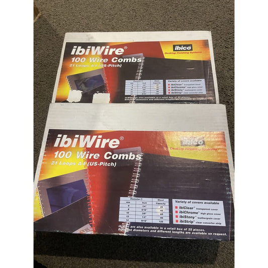 2x boxes ibico ibiwire a4 21 loop binding combs - binding combs & spines office supplies - stationery stationery