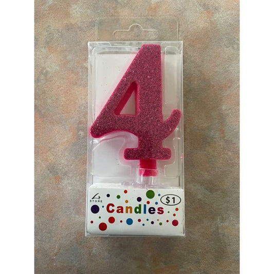 Number 4 candle - birthday candles condition: used - party supplies - seasonal & holidays decorations seasonal &
