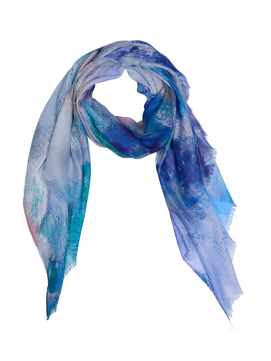 Black pepper splotch scarf blue - watercolor print lightweight scarf rrp $39.99 - scarves & shawls accessories women’s