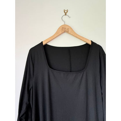 Shein curve size 3xl black square neck dress with ruffle hem - dresses bottom women’s apparel