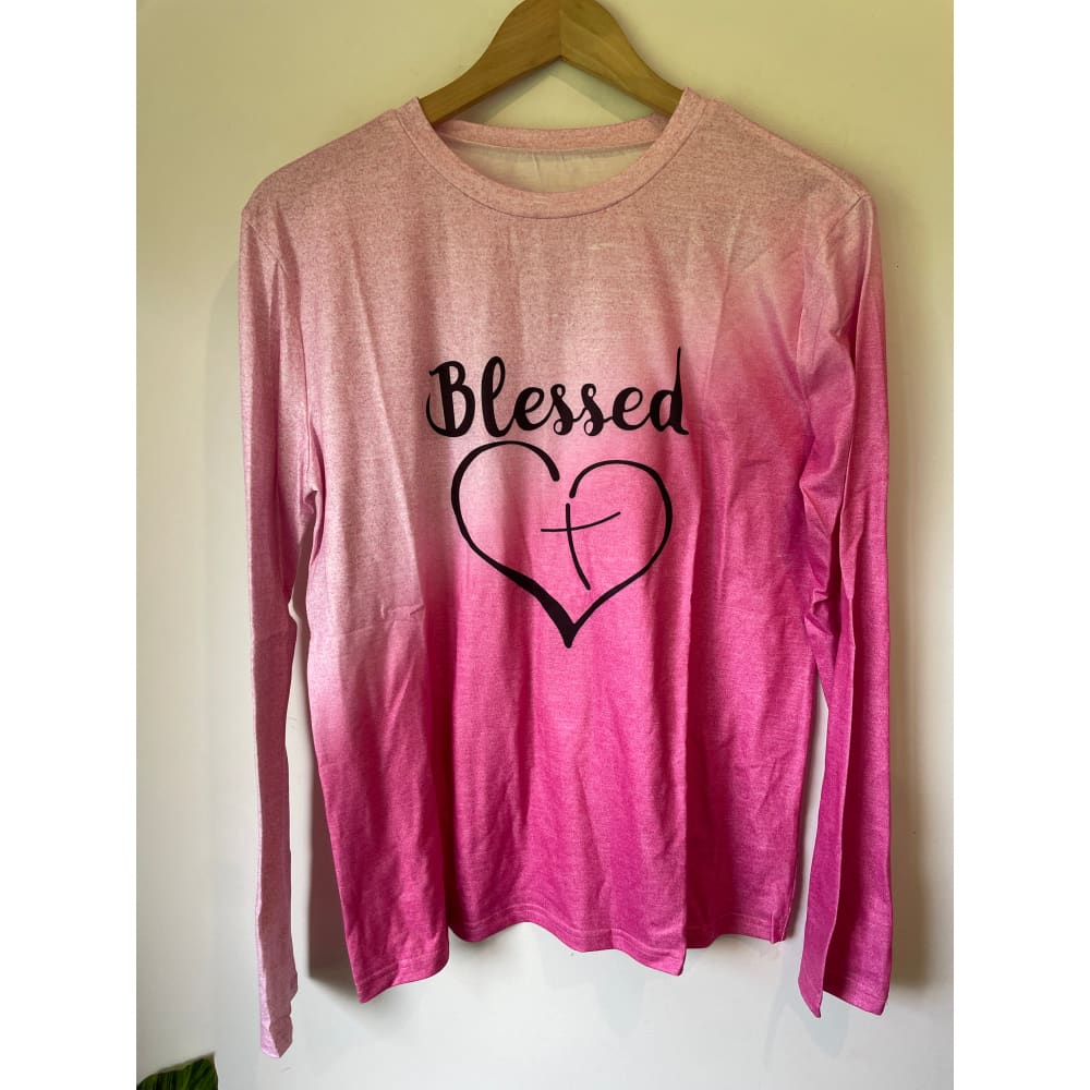 Blessed long sleeve top size l - t-shirts clothing & fashion - tee - top women’s apparel