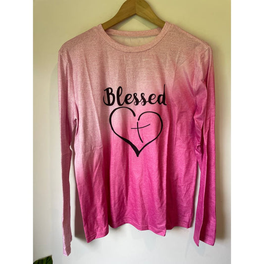Blessed long sleeve top size l - t-shirts clothing & fashion - tee - top women’s apparel