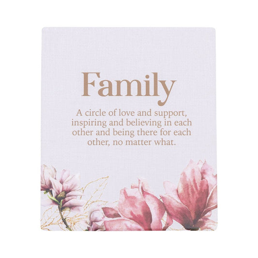 Splosh blossom ’family’ verse plaque - prints home&living materials