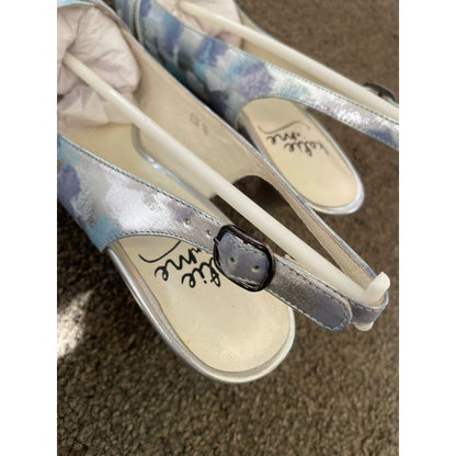 Katie ’n’ me - kim - blue and silver slingback heels - size 39 - heels clothing & fashion - heels - shoes women’s shoes