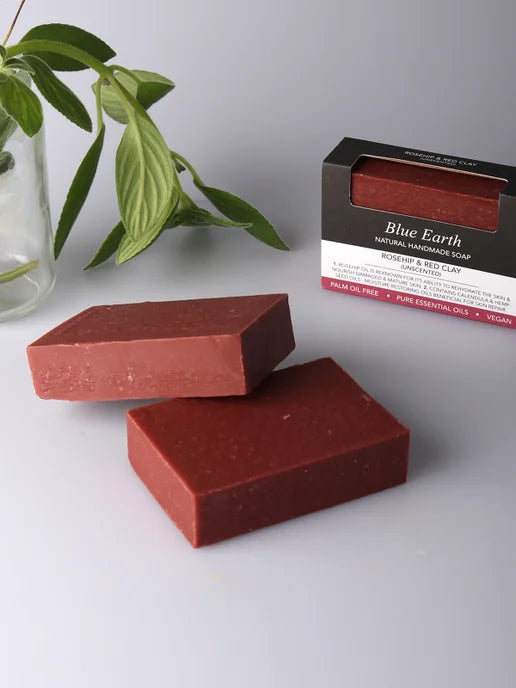 Blue earth soap – rosehip and red clay 100g - bar soap health and wellness