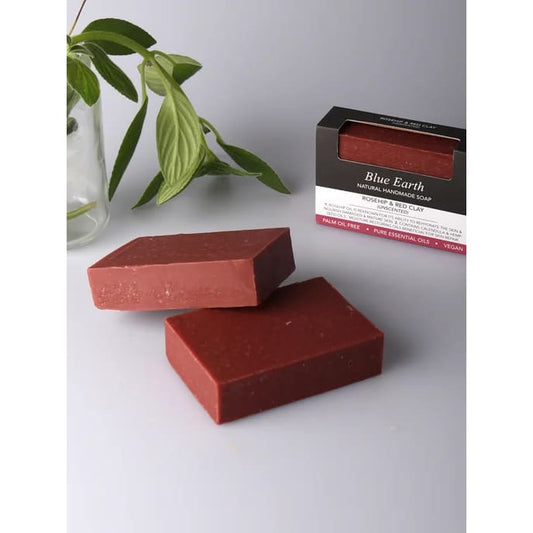 Blue earth soap – rosehip and red clay 100g - bar soap health and wellness