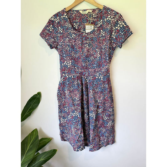 Mountain warehouse size 8 orchid print ss womens uv protective dress blue - dresses top women’s apparel