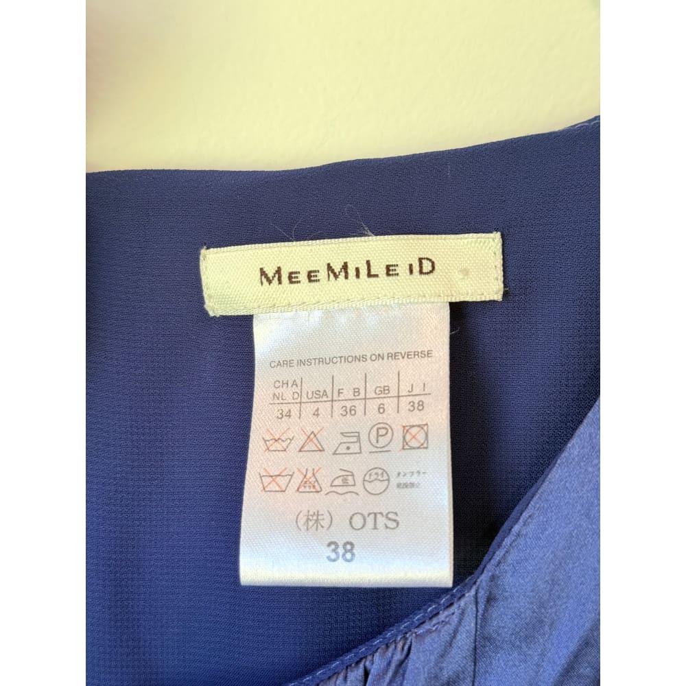 Mee mileid size 38 blue 100% silk mini dress - dresses top women’s apparel