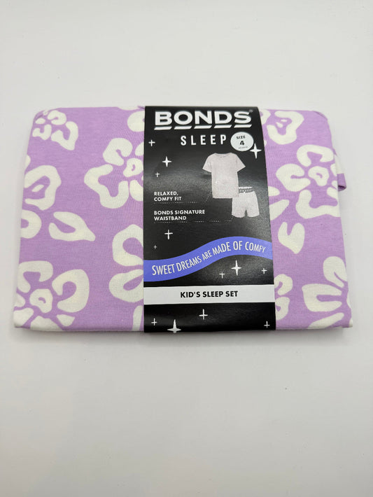 Bonds kids’ sleep set white floral/leafy print (size 4) rrp $29.99 - pajamas baby clothing
