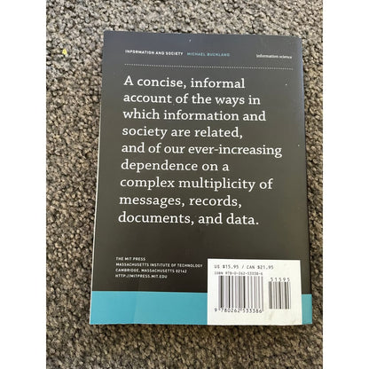 Information and society by michael buckland - books printed media