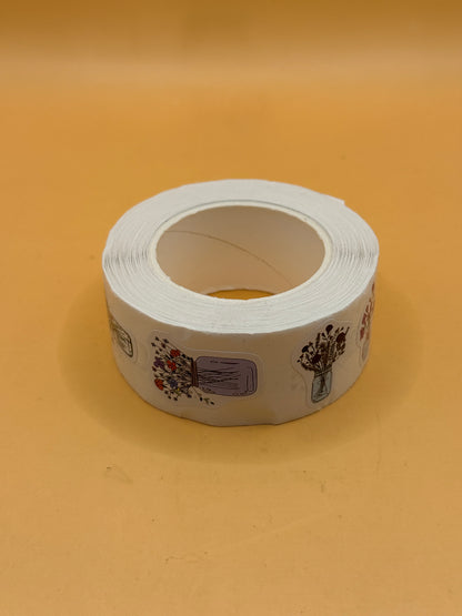 Botanical flower decorative sticker roll alternate view