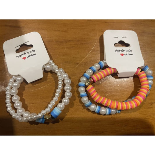 4x beaded elasticated girls bracelets - bracelets bracelet - jewelry fashion accessories