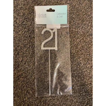 21 silver & diamanté cake topper - cake decorating supplies cake decorations - seasonal & holidays decorations seasonal