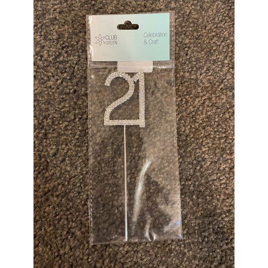 21 silver & diamanté cake topper - cake decorating supplies cake decorations - seasonal & holidays decorations seasonal