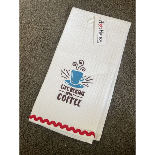 Hot house coffee time cotton tea towel 50x70cm - tableware home & living - kitchen & cooking - towel home&living