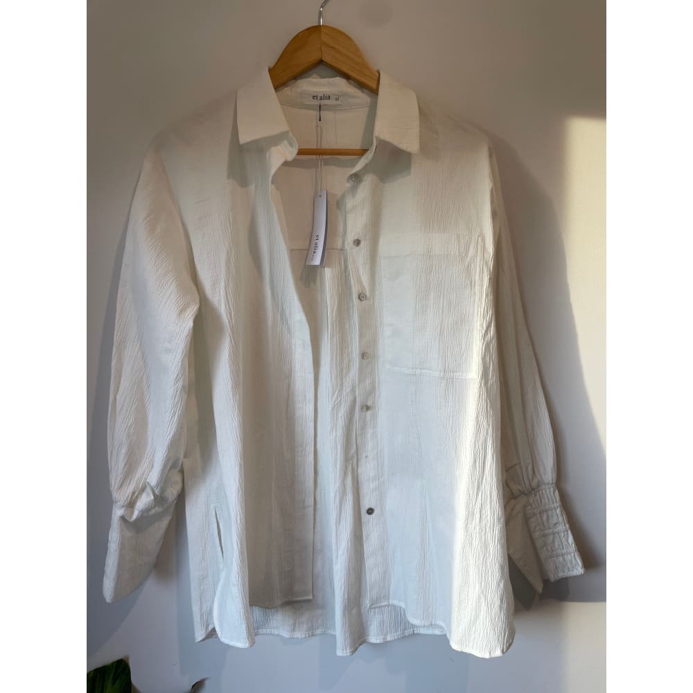 Et alia size xs dominic top (missing 1 button) - shirts blouse - clothing & fashion - designer clearance - top women’s
