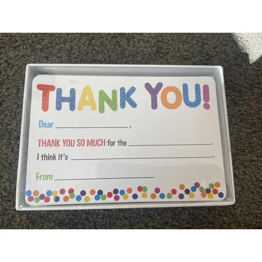 Box set of thank you notes (birthday gift thank you’s) - notepads stationery stationery