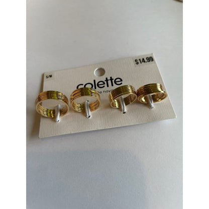 Colette hayman rings - size s/m - fine metal ring pack - rings jewelry - ring fashion accessories