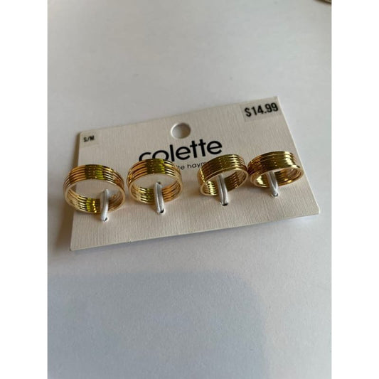 Colette hayman rings - size s/m - fine metal ring pack - rings jewelry - ring fashion accessories
