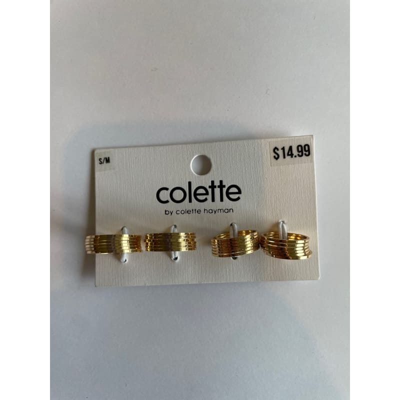 Colette hayman rings - size s/m - fine metal ring pack - rings jewelry - ring fashion accessories