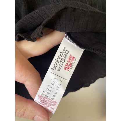 Bnwt boohoo petite size 14 georgina rib knit o-ring detail crop top - clothing tops clothing & fashion - crop top - top