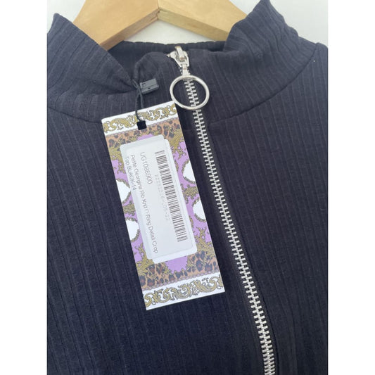 Bnwt boohoo petite size 14 georgina rib knit o-ring detail crop top - clothing tops clothing & fashion - crop top - top