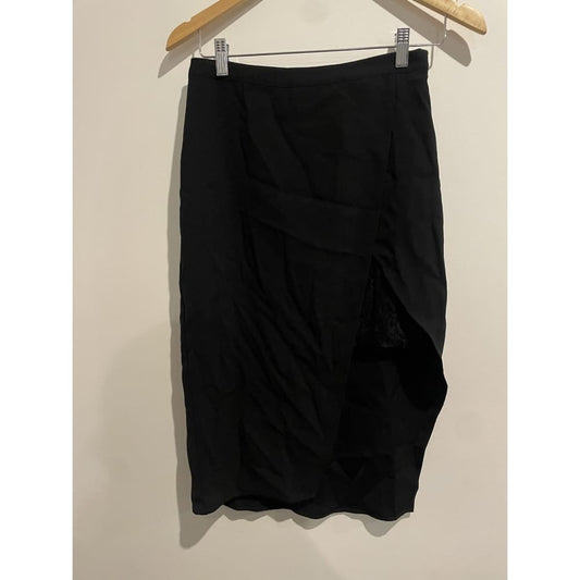 Bnwt black split skirt with lace - size 8 - 8 - skirts bottom - clothing & fashion - skirt - skirts women’s apparel