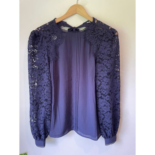 Brand new cut label love & roses size 8 lace long sleeve top - blouses blouse - bnew label cut branded clothing