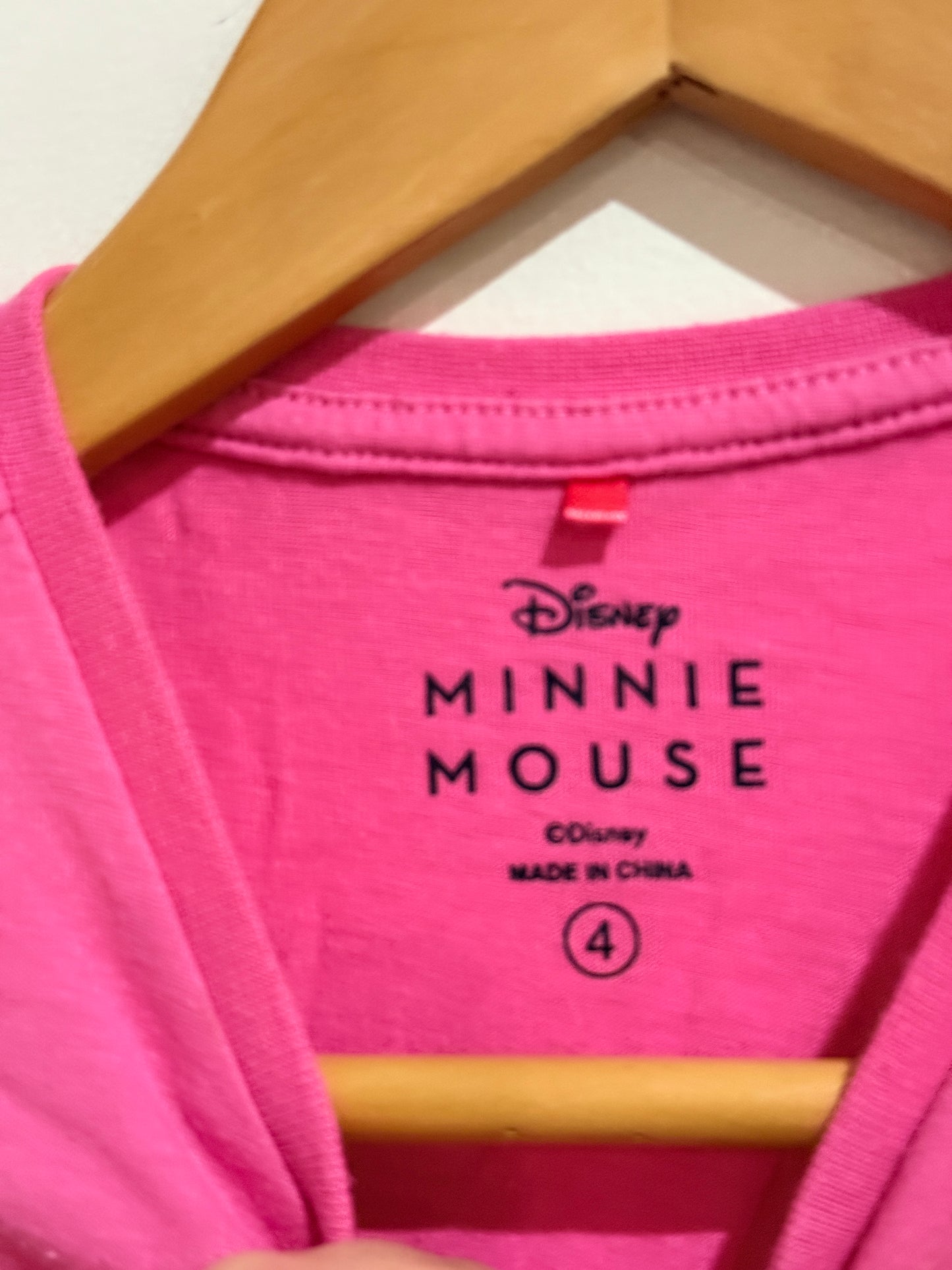 Disney Minnie Mouse Pink Graphic Tee - Size 4