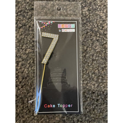 7 gold & diamanté small cake topper - cake decorating supplies cake decorations - seasonal & holidays decorations