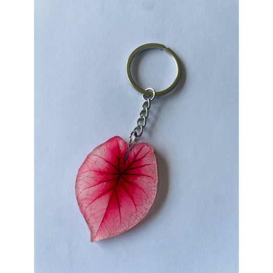 Caladium leaf keychain - botanical accessory - keychains home&living materials