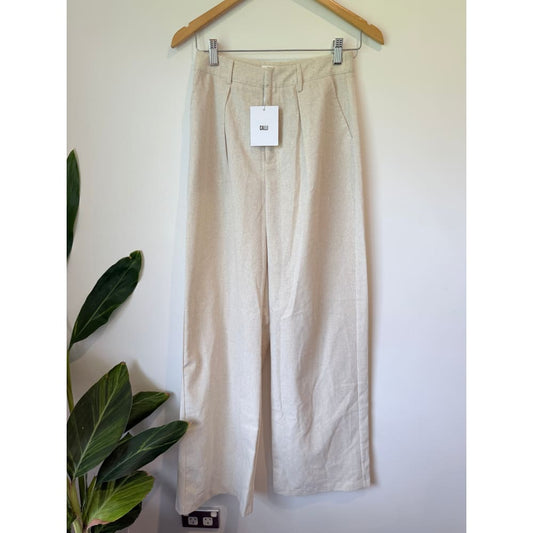 Calli size 8 charlie linen blend pants - pants bottom women’s apparel