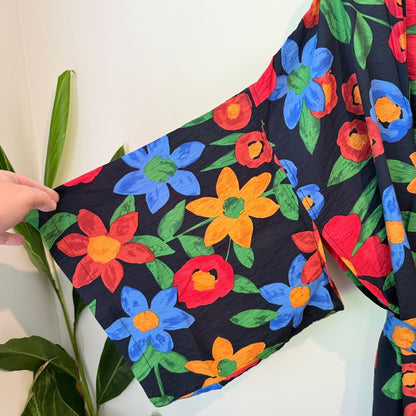 Carly harris size m/l floral kimono with tie rrp $245 - kimonos top women’s apparel