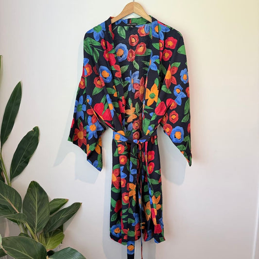 Carly harris size m/l floral kimono with tie rrp $245 - kimonos top women’s apparel