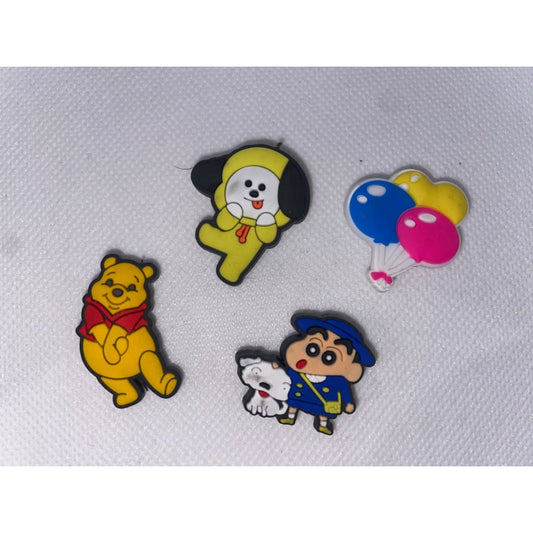 4x mixed cartoon shoe charms for clogs - shoe accessories clogs - shoe accessories - shoe charms fashion accessories