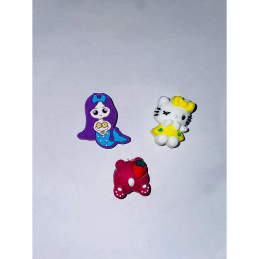 3x hello kitty & friends themed shoe charms - shoe accessories clogs - shoe accessories - shoe charms fashion