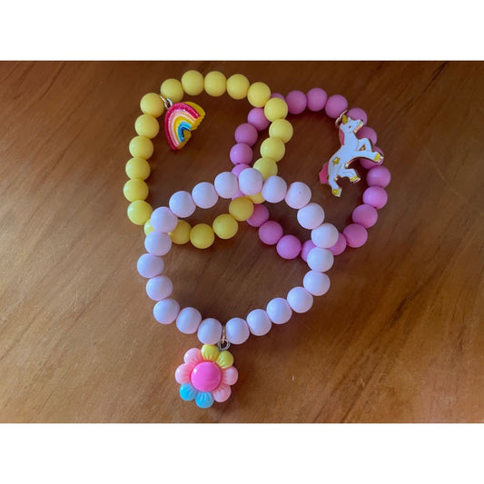 Adorable unicorn rainbow and flower bracelets for kids - bracelets bracelet fashion accessories