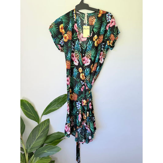 Cherrylane wrap dress – size 12 – tropical print – brand new - tropical 1 - dresses top women’s apparel