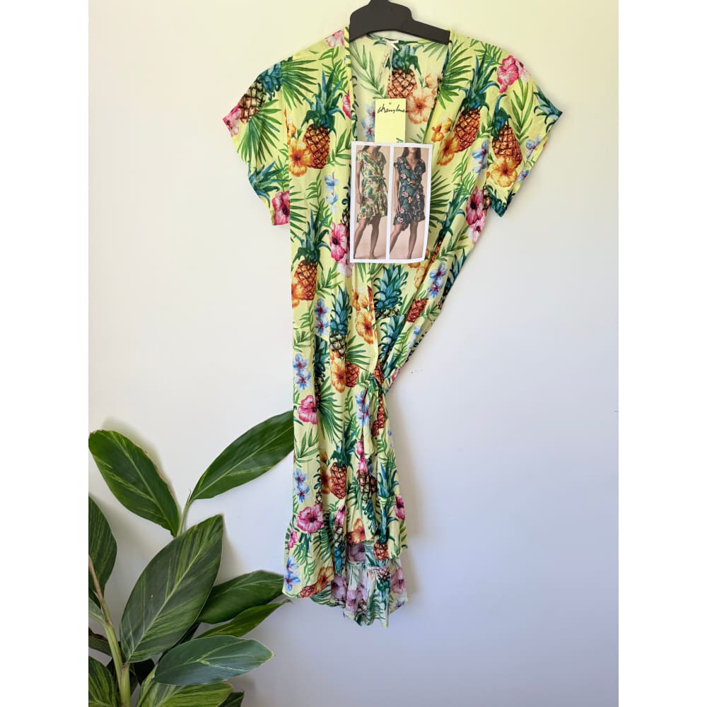 Cherrylane wrap dress – size 12 – tropical print – brand new - tropical 2 - dresses top women’s apparel
