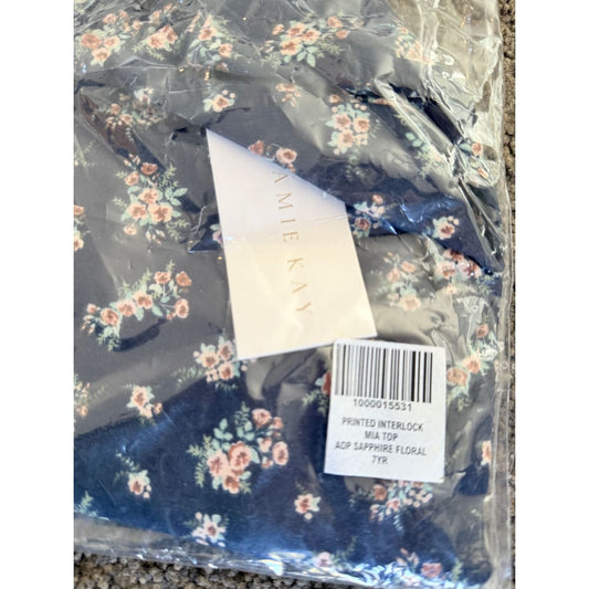 Jamie kay size 7yr mia top - aop sapphire floral - shirts baby clothing