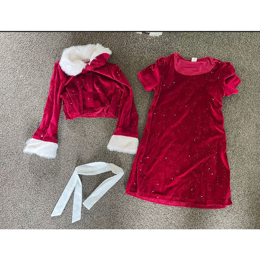 Shein size 6y festive velvet santa dress & fur-trimmed bolero set - costumes baby clothing - clothing & fashion