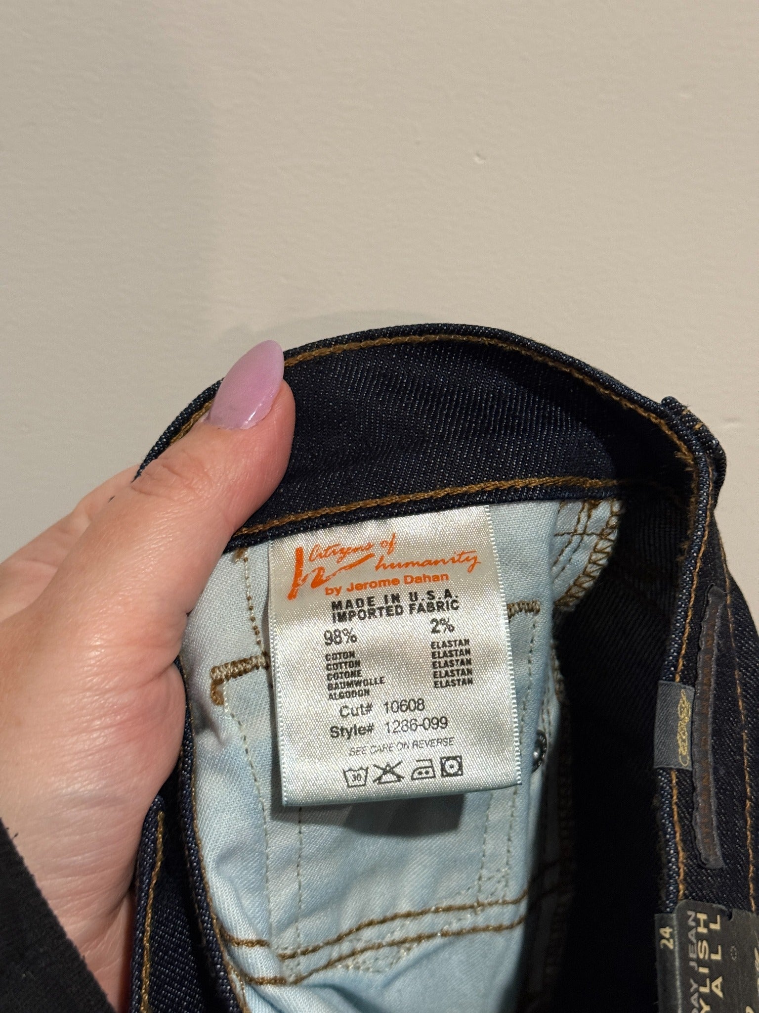 Citizens of Humanity Amber jeans 98 percent cotton 2 percent elastane label